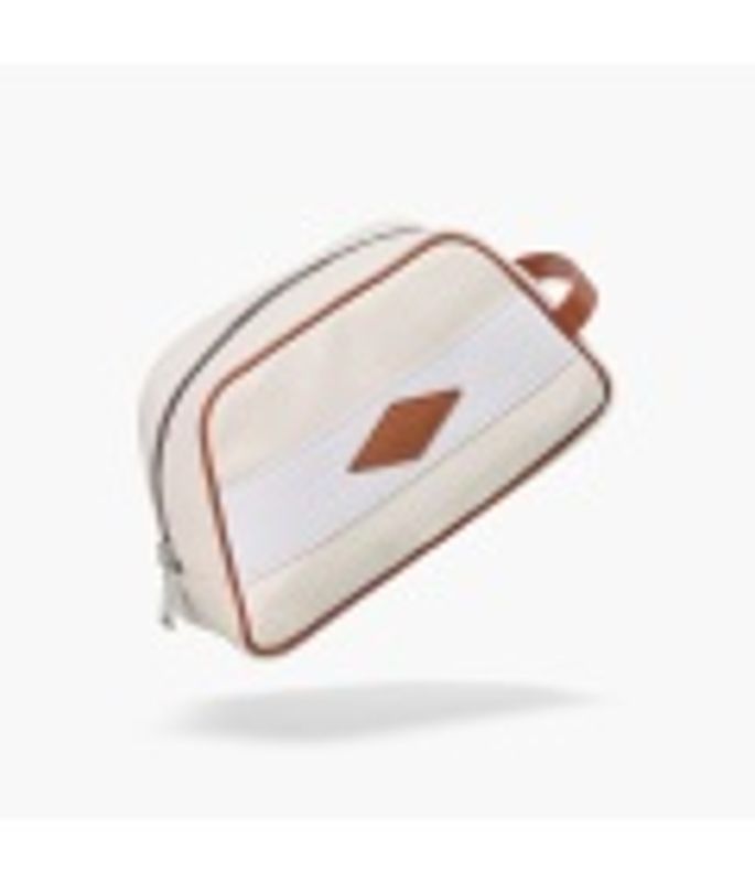 Toalettveske Canvas Beige/Hvit
