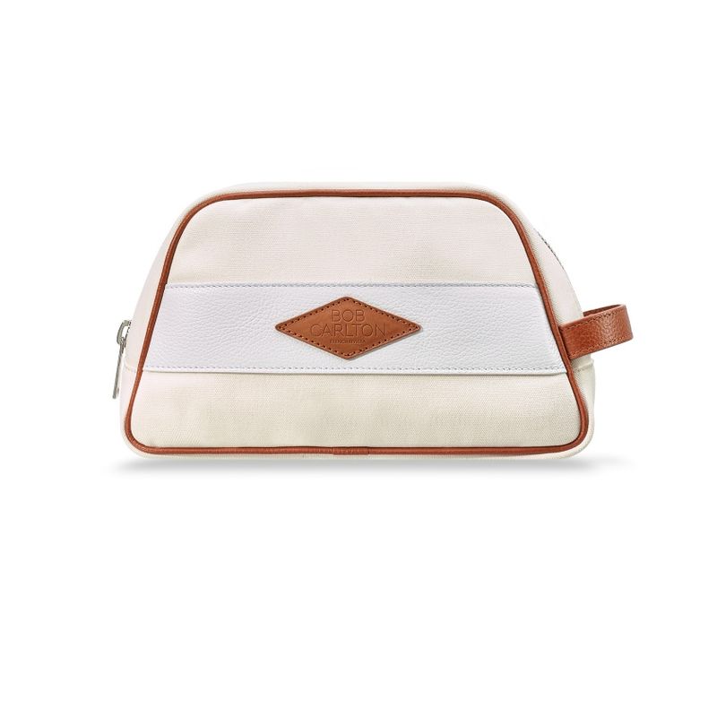 Toalettveske Canvas Beige/Hvit