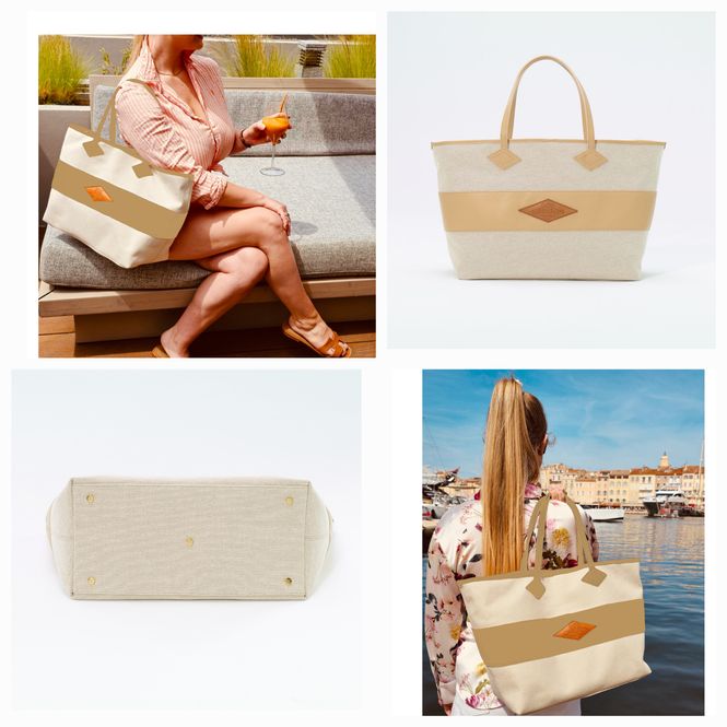 Hovedbilde Tote bag I sand og beige