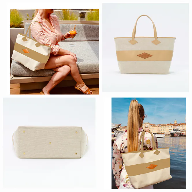 Hovedbilde Tote bag I sand og beige
